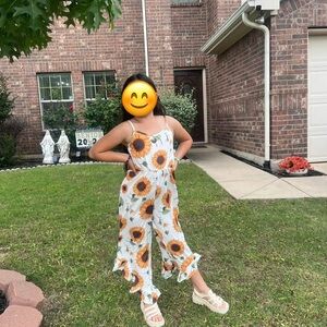 Sunflower Print Jumpsuit